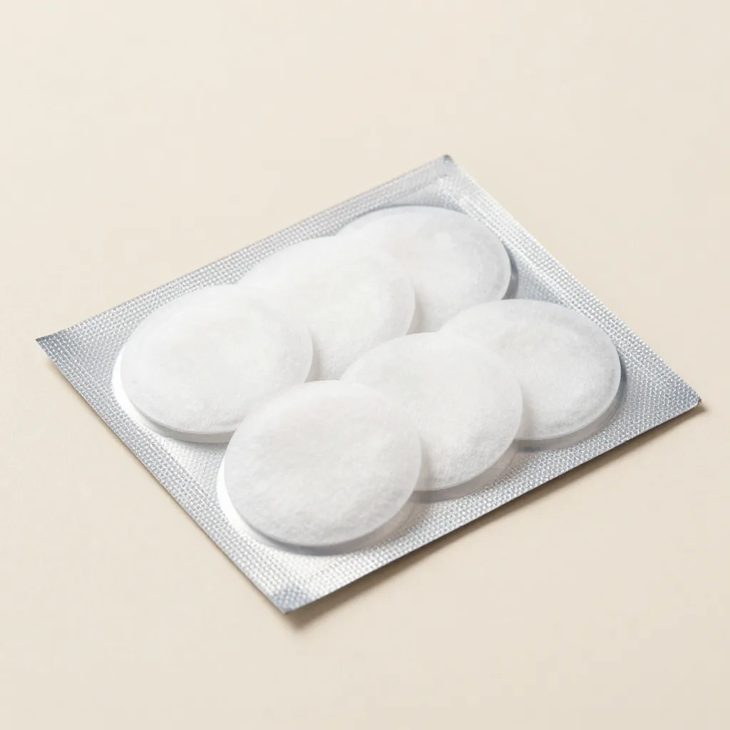 A pack of clear round hydrocolloid patches on a light background